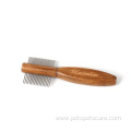 Double Sided Wooden Handle Dense Tooth Pet Comb